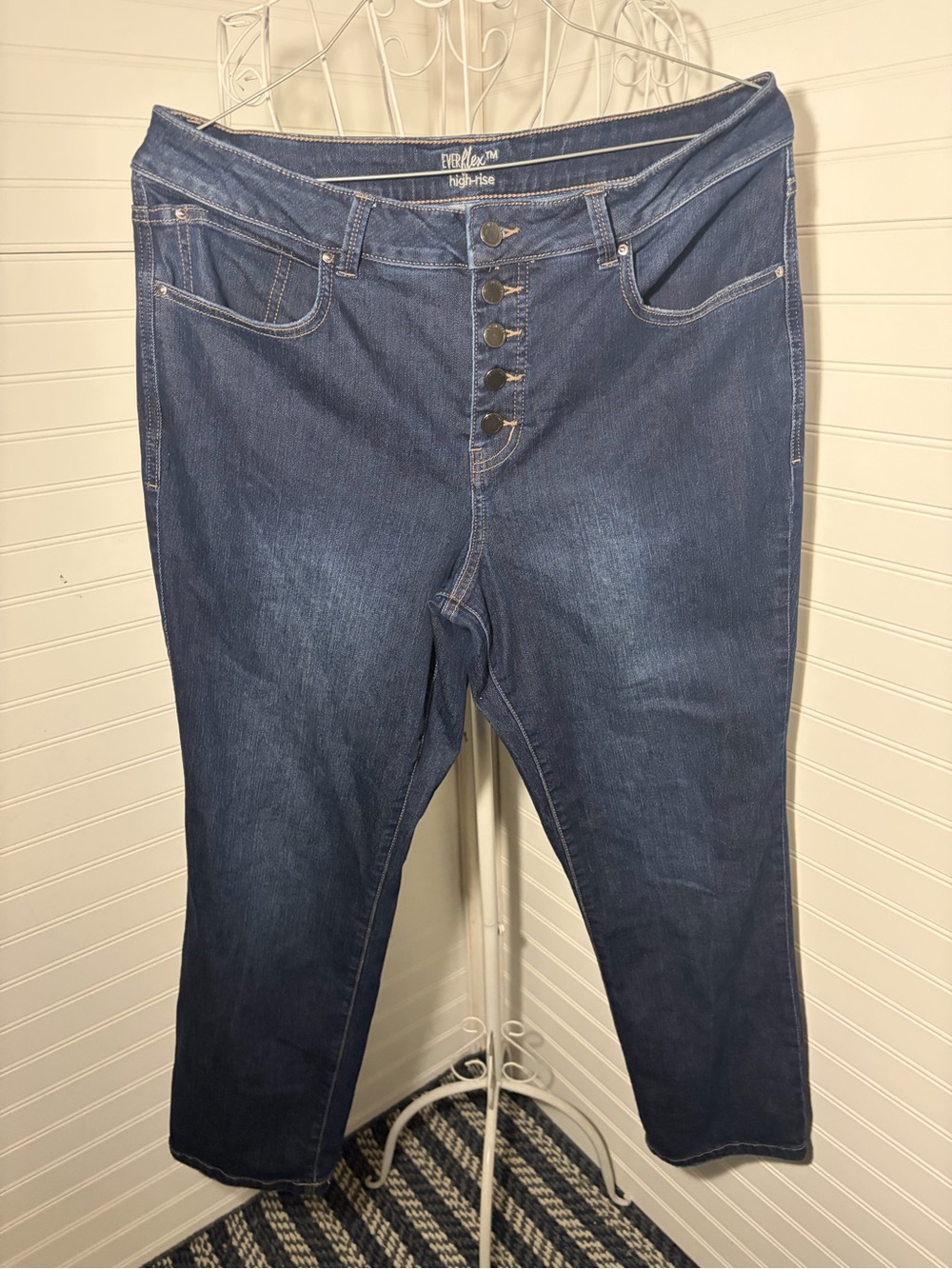 Maurices Dark Indigo High-Rise Button-Fly Jeans